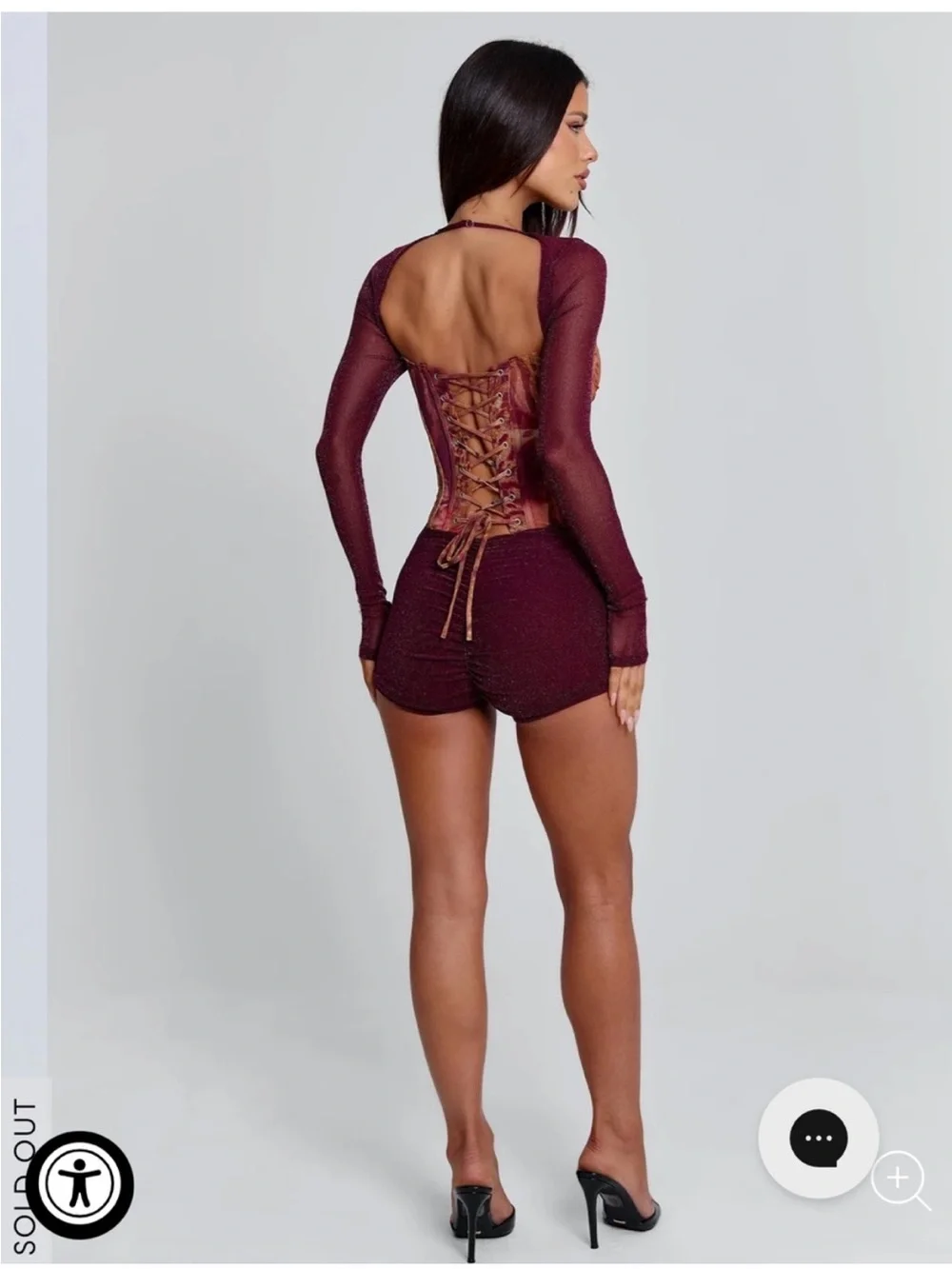 Outcast Astrae Playsuit Celine Print Medium NWT Romper One Piece Sleeves Shimmer - Picture 4 of 13